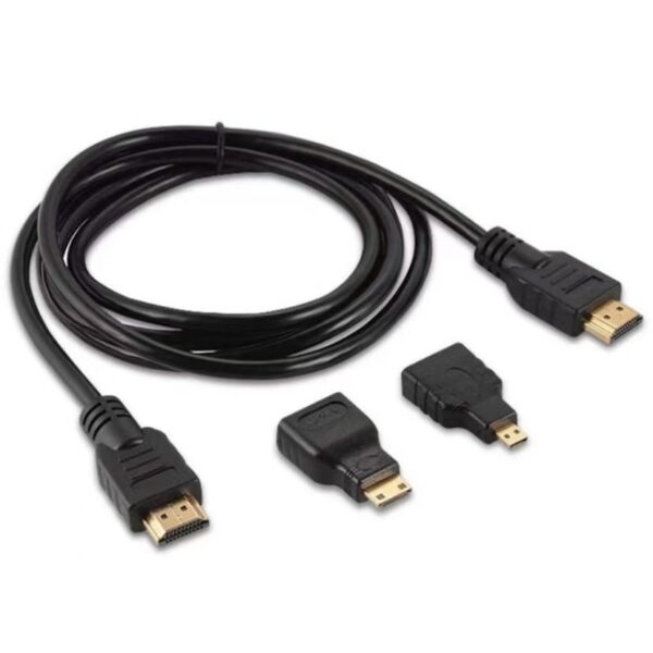 3 em 1 Cabo HDMI De Borracha Com Adaptadores REF: AL-2058 3IN1 - Image 3